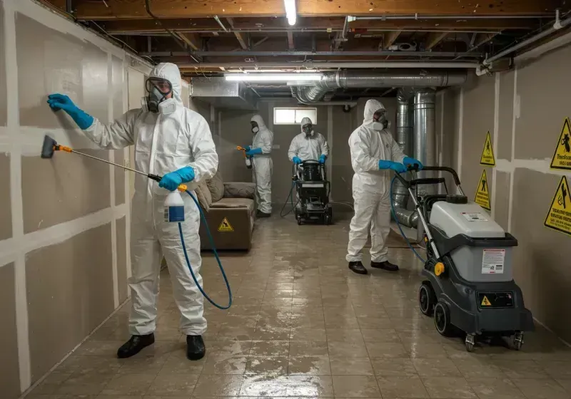 Basement Moisture Removal and Structural Drying process in Franklin County, MA